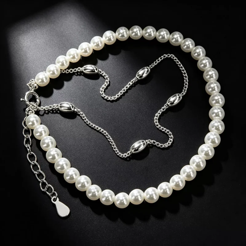 S925 Silver Dual‑Layer Pearl Bracelet
