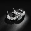 S925 Silver Curved Cubic Zirconia Huggie Earrings