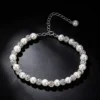 S925 Sterling Silver Natural Pearl Crystal Ball Bracelet