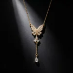 S925 Pave‑Set Butterfly Y‑Shape Zircon Necklace