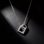 S925 Interlocking Square Cubic Zirconia Necklace