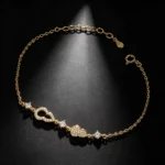 S925 Silver CZ Gourd Charm Chain Bracelet