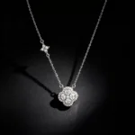 Clover Motif S925 Sterling Silver CZ Necklace