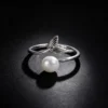 S925 Mermaid Tail Freshwater Pearl Open Ring