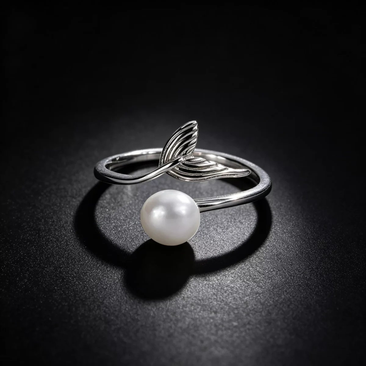 S925 Mermaid Tail Freshwater Pearl Open Ring