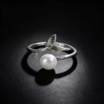 S925 Mermaid Tail Freshwater Pearl Open Ring
