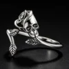 Skull Rose S925 Sterling Silver Open Ring