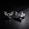 Bat Wing Heart S925 Silver Stud Earrings