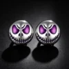 925 Silver Glow‑in‑the‑Dark Skull Stud Earrings