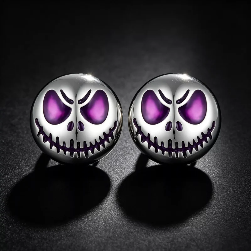 925 Silver Glow‑in‑the‑Dark Skull Stud Earrings