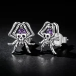 Skull Spider S925 Silver Stud Earrings