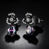 Black Rose Mystic Topaz S925 Stud Earrings