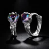 S925 Silver Skeleton Hand Heart Hoop Earrings S925 Silver Skeleton Hand Heart Hoop Earrings