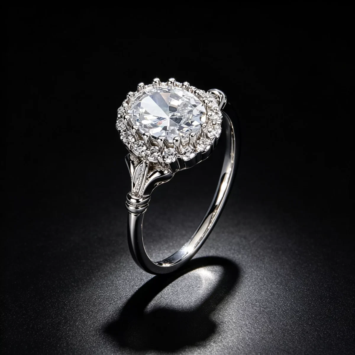 Vintage Halo Round S925 Silver Ring