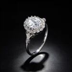 Vintage Halo Round S925 Silver Ring