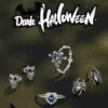 925 Silver Gothic King Skull Purple Gem Stud Earrings