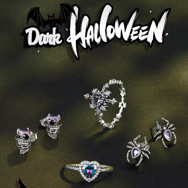 925 Silver Gothic King Skull Purple Gem Stud Earrings