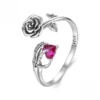 Rose Skeleton Hand S925 Silver Open Ring