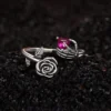 Rose Skeleton Hand S925 Silver Open Ring
