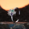 Multicolor Gem S925 Silver Skull Ring Multicolor Gem S925 Silver Skull Ring