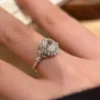 Vintage Halo Round S925 Silver Ring