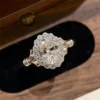 Vintage Halo Round S925 Silver Ring