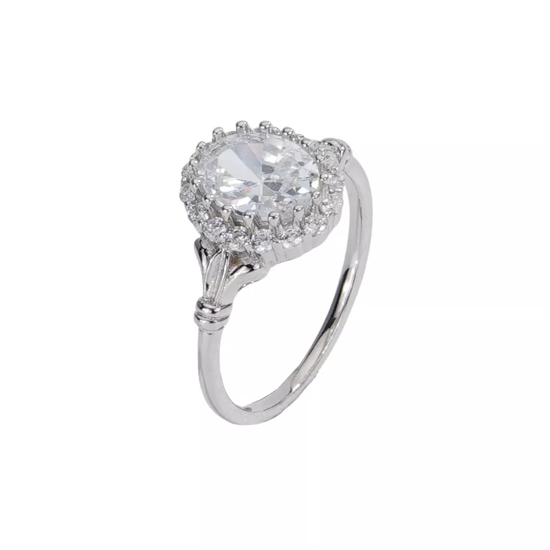 Vintage Halo Round S925 Silver Ring