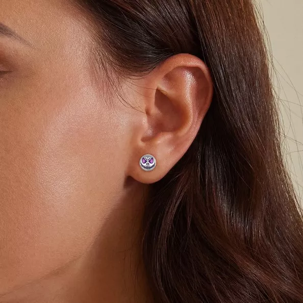 925 Silver Glow‑in‑the‑Dark Skull Stud Earrings