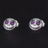 925 Silver Glow‑in‑the‑Dark Skull Stud Earrings
