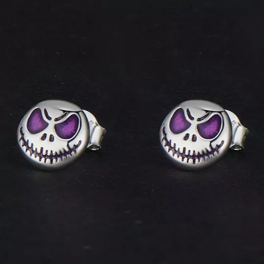 925 Silver Glow‑in‑the‑Dark Skull Stud Earrings