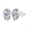 Floral Skull S925 Silver Stud Earrings