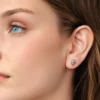 Floral Skull S925 Silver Stud Earrings