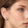 Floral Skull S925 Silver Stud Earrings
