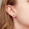 Floral Skull S925 Silver Stud Earrings