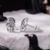 Floral Skull S925 Silver Stud Earrings