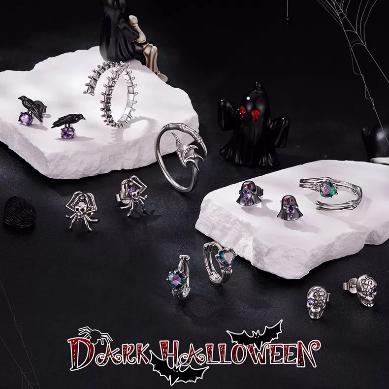 Black Raven S925 Silver Stud Earrings Black Raven S925 Silver Stud Earrings