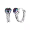 S925 Silver Skeleton Hand Heart Hoop Earrings S925 Silver Skeleton Hand Heart Hoop Earrings