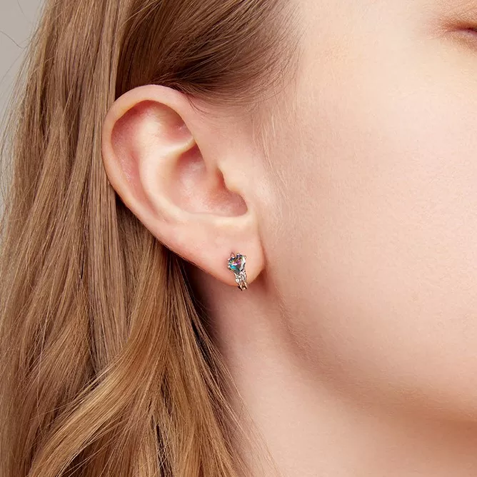 S925 Silver Skeleton Hand Heart Hoop Earrings S925 Silver Skeleton Hand Heart Hoop Earrings