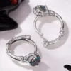 S925 Silver Skeleton Hand Heart Hoop Earrings S925 Silver Skeleton Hand Heart Hoop Earrings