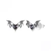 Bat Wing Heart S925 Silver Stud Earrings