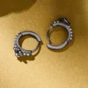 Black Rose S925 Silver Hoop Earrings