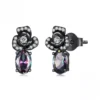 Black Rose Mystic Topaz S925 Stud Earrings