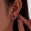 Black Rose Mystic Topaz S925 Stud Earrings