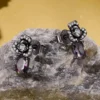 Black Rose Mystic Topaz S925 Stud Earrings
