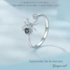 Heart Gem Spider S925 Silver Adjustable Ring