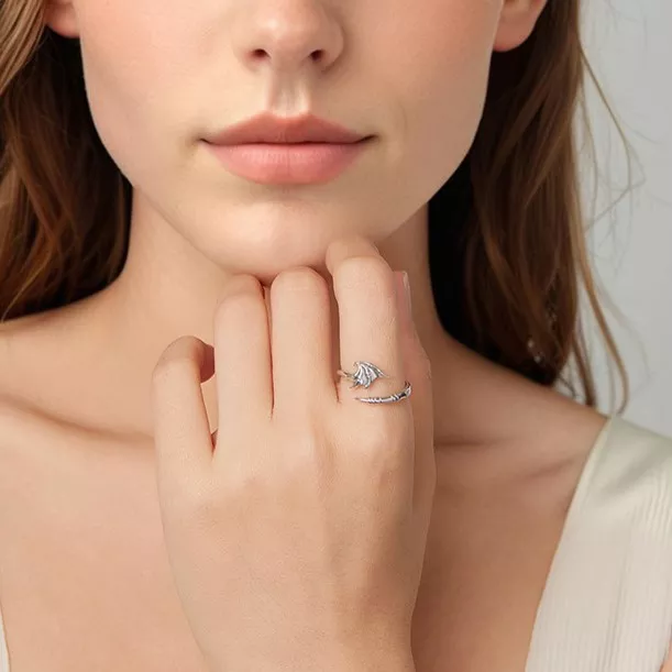 Devil Wing S925 Silver Open Ring Devil Wing S925 Silver Open Ring