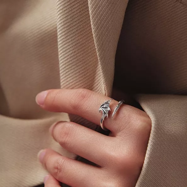 Devil Wing S925 Silver Open Ring Devil Wing S925 Silver Open Ring