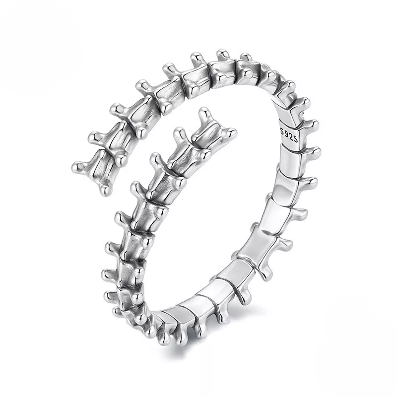 925 Sterling Silver Spine Open Ring