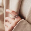 925 Sterling Silver Spine Open Ring