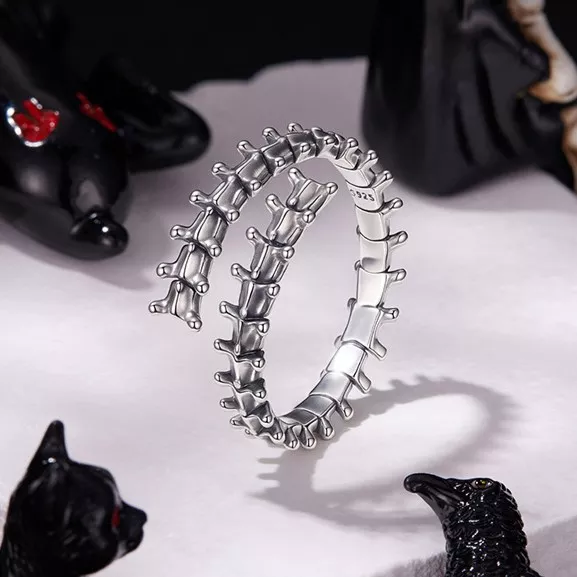 925 Sterling Silver Spine Open Ring